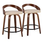 Grotto 24 Mid-Century Modern Cream Swivel Counter Stool (Set of 2) 17 Grotto 24 Mid-Century Modern Cream Swivel Counter Stool (Set of 2)