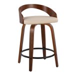 Grotto 24 Mid-Century Modern Cream Swivel Counter Stool (Set of 2) 18 Grotto 24 Mid-Century Modern Cream Swivel Counter Stool (Set of 2)