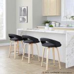Grotto 24 Natural/Black Contemporary Swivel Counter Stools (Set of 2) 12 Grotto 24 Natural/Black Contemporary Swivel Counter Stools (Set of 2)