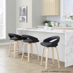 Grotto 24 Natural/Black Contemporary Swivel Counter Stools (Set of 2) 11 Grotto 24 Natural/Black Contemporary Swivel Counter Stools (Set of 2)