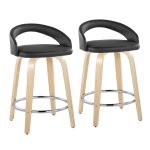 Grotto 24 Natural/Black Contemporary Swivel Counter Stools (Set of 2) 13 Grotto 24 Natural/Black Contemporary Swivel Counter Stools (Set of 2)