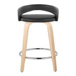 Grotto 24 Natural/Black Contemporary Swivel Counter Stools (Set of 2) 17 Grotto 24 Natural/Black Contemporary Swivel Counter Stools (Set of 2)