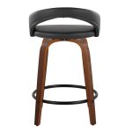 Grotto 24 Walnut Black Contemporary Swivel Counter Stools (Set of 2) 17 Grotto 24 Walnut Black Contemporary Swivel Counter Stools (Set of 2)