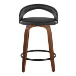 Grotto 24 Walnut Black Contemporary Swivel Counter Stools (Set of 2) 18 Grotto 24 Walnut Black Contemporary Swivel Counter Stools (Set of 2)