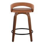 Grotto 24" Walnut Contemporary Camel Swivel Counter Stools (Set of 2) 17 Grotto 24" Walnut Contemporary Camel Swivel Counter Stools (Set of 2)