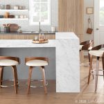 Grotto 24 Walnut Cream Swivel Mid-Century Modern Counter Stool (Set of 2) 4 Grotto 24 Walnut Cream Swivel Mid-Century Modern Counter Stool (Set of 2)