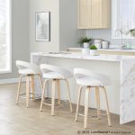 Grotto 24 White Velvet Contemporary Swivel Counter Stools (Set of 2) 12 Grotto 24 White Velvet Contemporary Swivel Counter Stools (Set of 2)