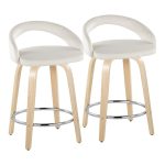 Grotto 24 White Velvet Contemporary Swivel Counter Stools (Set of 2) 13 Grotto 24 White Velvet Contemporary Swivel Counter Stools (Set of 2)