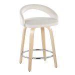 Grotto 24 White Velvet Contemporary Swivel Counter Stools (Set of 2) 14 Grotto 24 White Velvet Contemporary Swivel Counter Stools (Set of 2)
