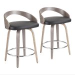 Grotto 25" Mid-Century Modern Swivel Counter Stools (Set of 2) 17 Grotto 25" Mid-Century Modern Swivel Counter Stools (Set of 2)