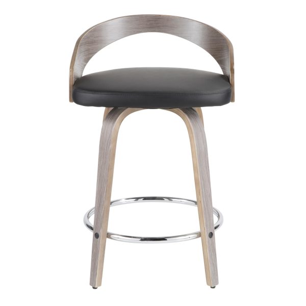 Grotto 25 Mid Century Modern Swivel Counter Stools Set of 2 9