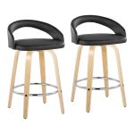 Grotto 26 Contemporary Black Faux Leather Swivel Stools (Set of 2) 13 Grotto 26 Contemporary Black Faux Leather Swivel Stools (Set of 2)