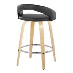 Grotto 26 Contemporary Black Faux Leather Swivel Stools (Set of 2) 16 Grotto 26 Contemporary Black Faux Leather Swivel Stools (Set of 2)