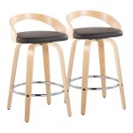 Grotto 26 Contemporary Brown Faux Leather Swivel Counter Stools (Set of 2) 16 Grotto 26 Contemporary Brown Faux Leather Swivel Counter Stools (Set of 2)