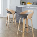 Grotto 26 Contemporary Grey Faux Leather Swivel Counter Stools (Set of 2) 12 Grotto 26 Contemporary Grey Faux Leather Swivel Counter Stools (Set of 2)