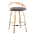 Grotto 26 Contemporary Grey Faux Leather Swivel Counter Stools (Set of 2) 17 Grotto 26 Contemporary Grey Faux Leather Swivel Counter Stools (Set of 2)