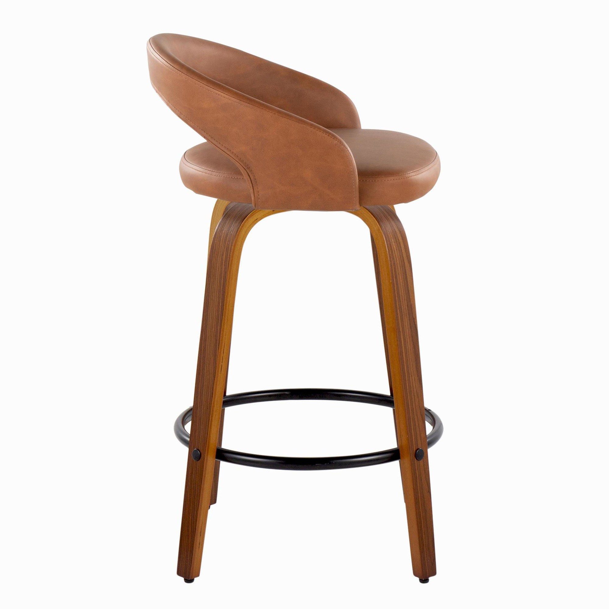 Grotto 26-Inch Contemporary Camel Swivel Counter Stools (Set of 2) 5 Grotto 26-Inch Contemporary Camel Swivel Counter Stools (Set of 2) - Image 5