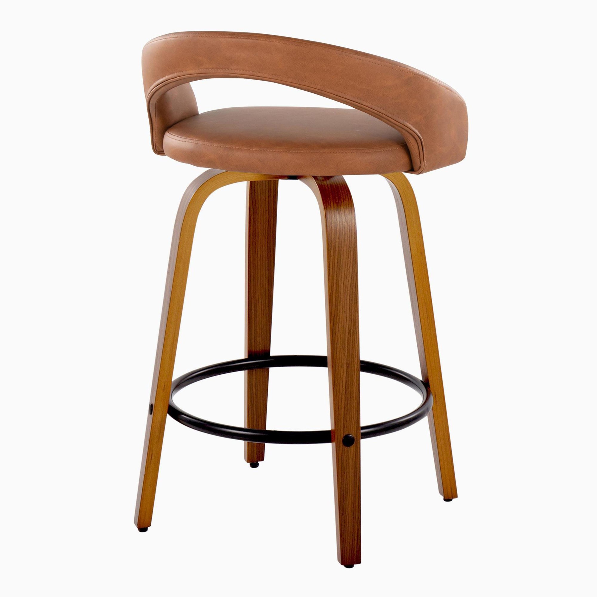 Grotto 26-Inch Contemporary Camel Swivel Counter Stools (Set of 2) 6 Grotto 26-Inch Contemporary Camel Swivel Counter Stools (Set of 2) - Image 6