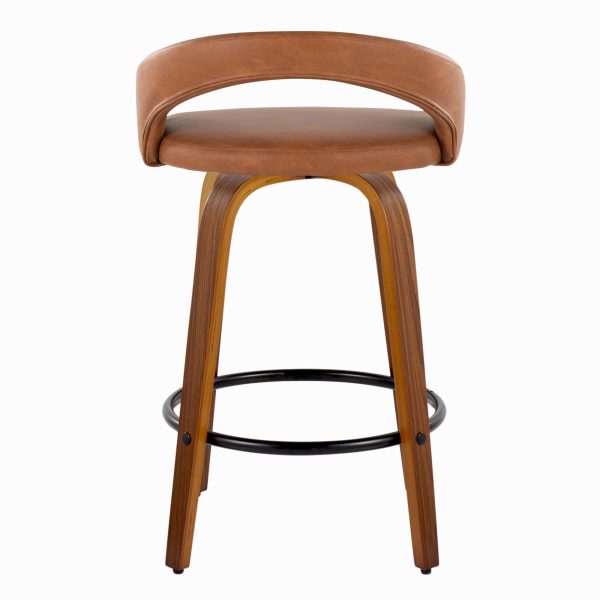 Grotto 26 Inch Contemporary Camel Swivel Counter Stools Set of 2 6