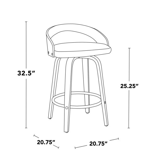 Grotto 26 Inch Contemporary Camel Swivel Counter Stools Set of 2 8