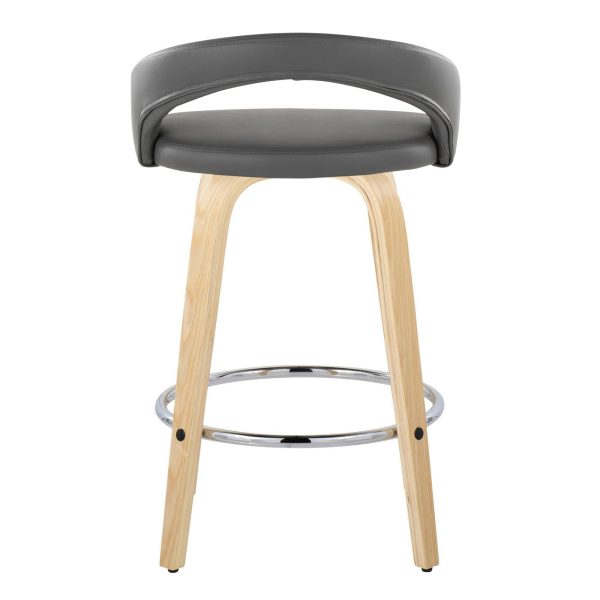 Grotto 26 Inch Contemporary Grey Swivel Counter Stools Set of 2 6