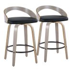 Grotto 26-Inch Contemporary Light Grey Swivel Counter Stools (Set of 2) 16 Grotto 26-Inch Contemporary Light Grey Swivel Counter Stools (Set of 2)