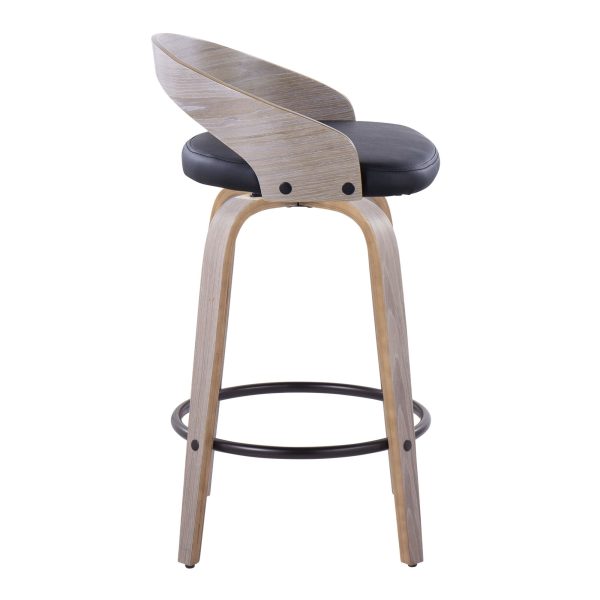 Grotto 26 Inch Contemporary Light Grey Swivel Counter Stools Set of 2 6