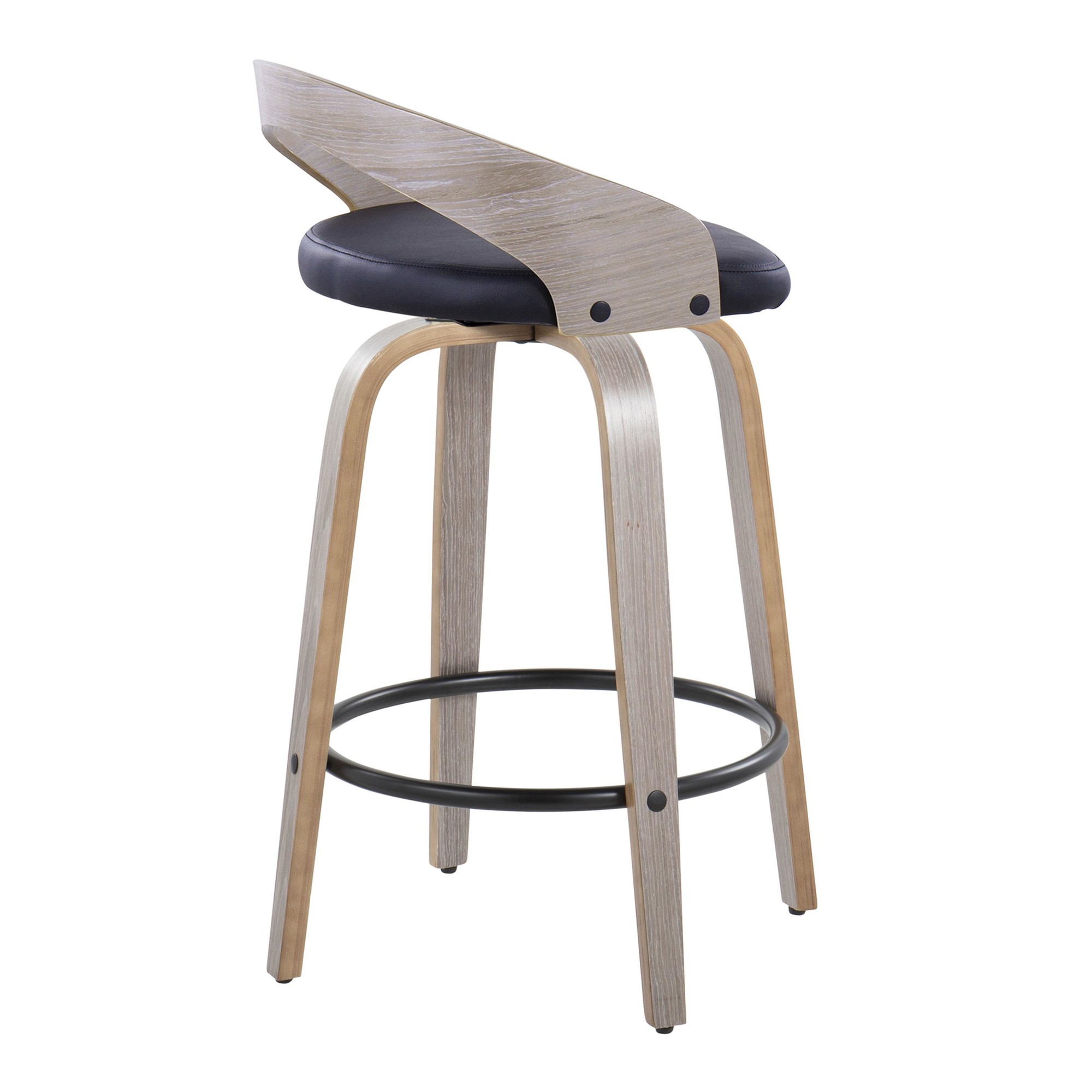 Grotto 26-Inch Contemporary Light Grey Swivel Counter Stools (Set of 2) 8 Grotto 26-Inch Contemporary Light Grey Swivel Counter Stools (Set of 2) - Image 8