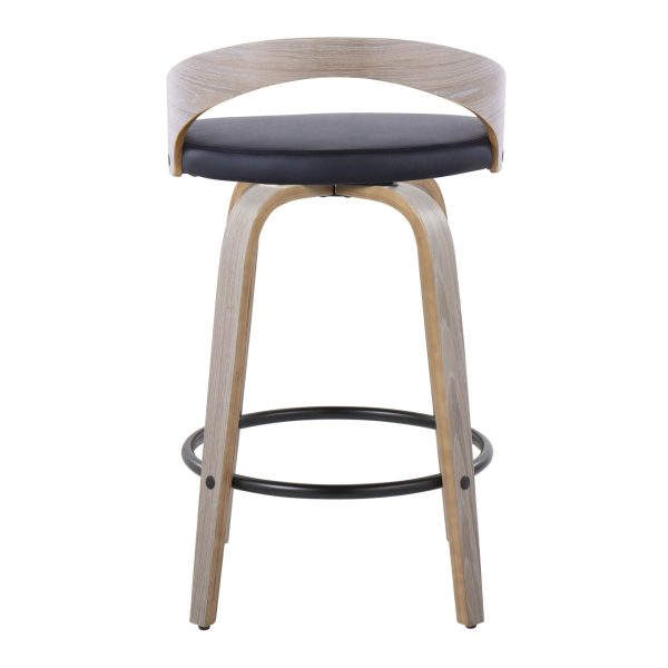 Grotto 26 Inch Contemporary Light Grey Swivel Counter Stools Set of 2 8