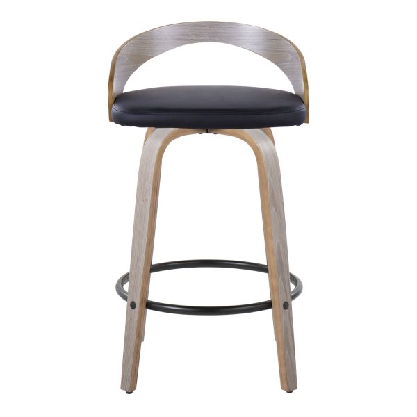 Grotto 26 Inch Contemporary Light Grey Swivel Counter Stools Set of 2 9