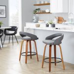 Grotto 26-Inch Contemporary Walnut Swivel Counter Stool (Set of 2) 11 Grotto 26-Inch Contemporary Walnut Swivel Counter Stool (Set of 2)