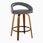 Grotto 26-Inch Contemporary Walnut Swivel Counter Stool (Set of 2) 14 Grotto 26-Inch Contemporary Walnut Swivel Counter Stool (Set of 2)