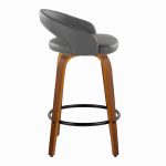 Grotto 26-Inch Contemporary Walnut Swivel Counter Stool (Set of 2) 15 Grotto 26-Inch Contemporary Walnut Swivel Counter Stool (Set of 2)