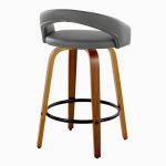 Grotto 26-Inch Contemporary Walnut Swivel Counter Stool (Set of 2) 16 Grotto 26-Inch Contemporary Walnut Swivel Counter Stool (Set of 2)