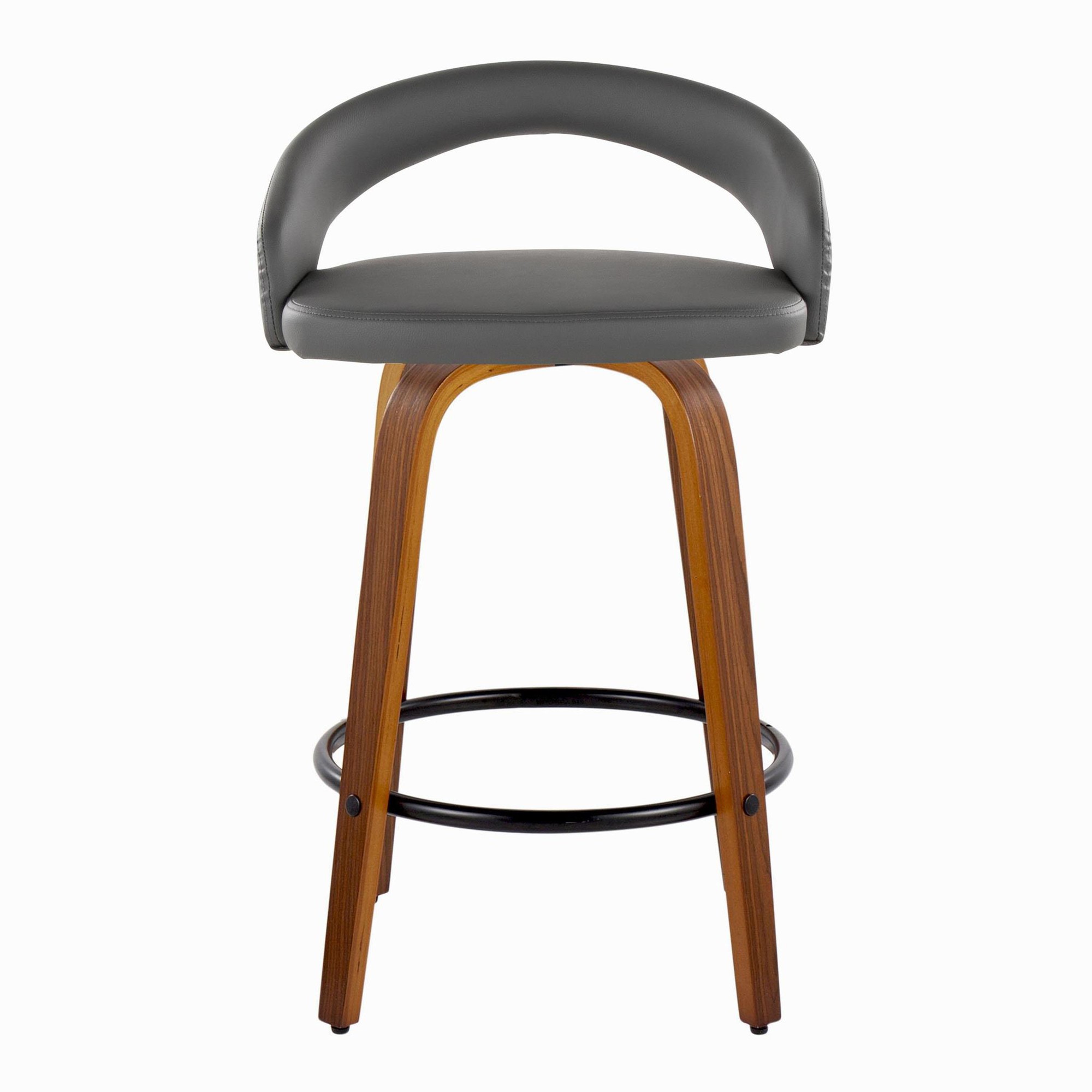 Grotto 26-Inch Contemporary Walnut Swivel Counter Stool (Set of 2) 8 Grotto 26-Inch Contemporary Walnut Swivel Counter Stool (Set of 2) - Image 8