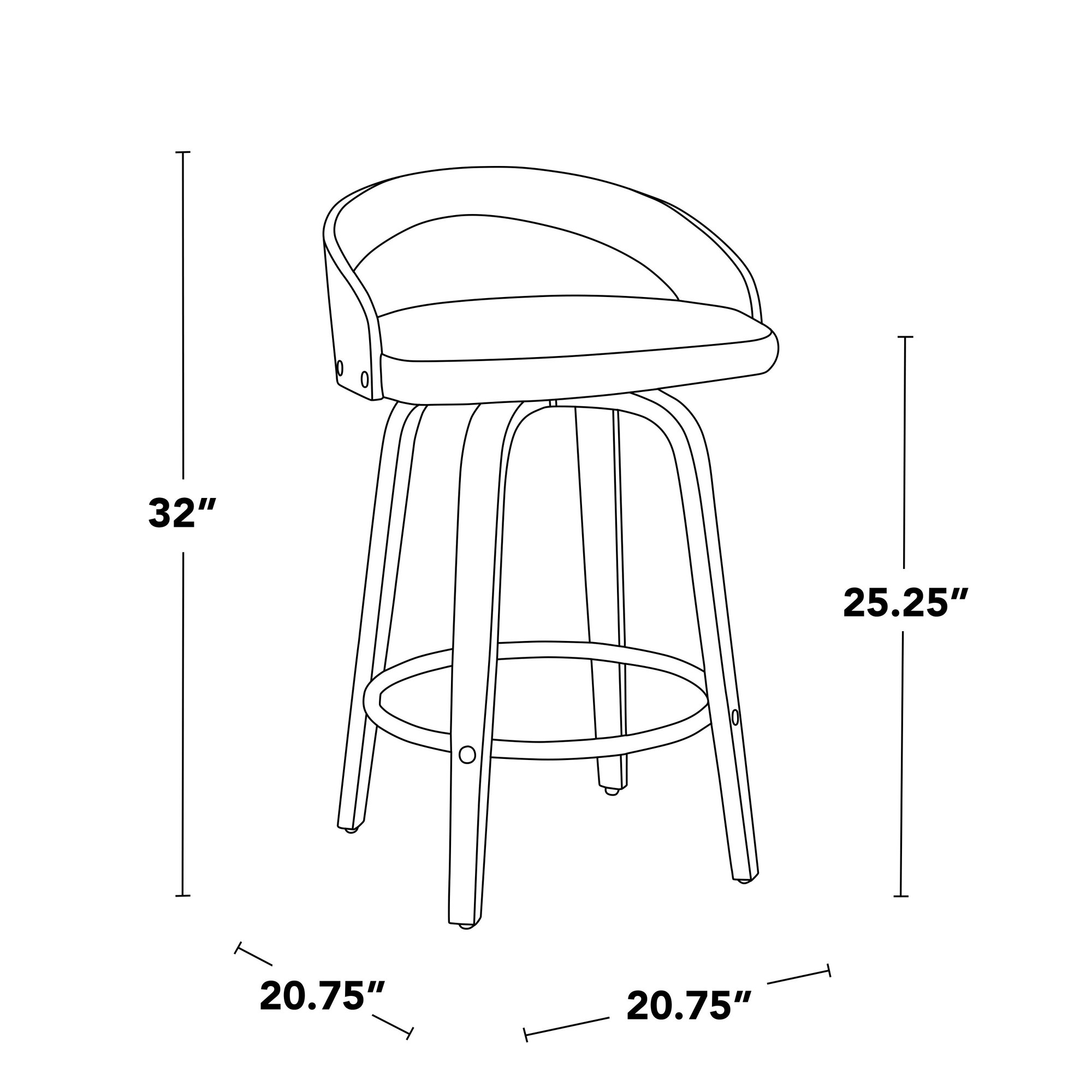 Grotto 26-Inch Light Green Contemporary Swivel Counter Stools (Set of 2) 11 Grotto 26-Inch Light Green Contemporary Swivel Counter Stools (Set of 2) - Image 11