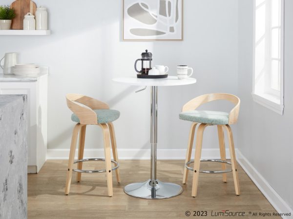 Grotto 26 Inch Light Green Contemporary Swivel Counter Stools Set of 2 3