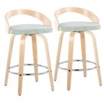 Grotto 26-Inch Light Green Contemporary Swivel Counter Stools (Set of 2) 16 Grotto 26-Inch Light Green Contemporary Swivel Counter Stools (Set of 2)