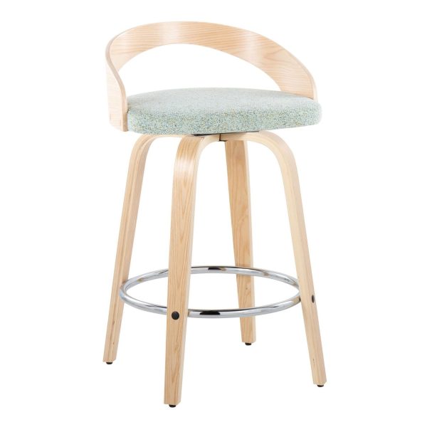 Grotto 26 Inch Light Green Contemporary Swivel Counter Stools Set of 2 5