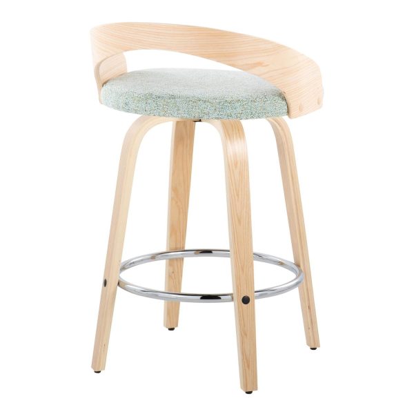 Grotto 26 Inch Light Green Contemporary Swivel Counter Stools Set of 2 7