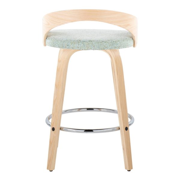 Grotto 26 Inch Light Green Contemporary Swivel Counter Stools Set of 2 8