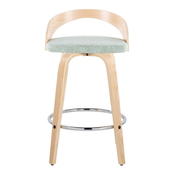 Grotto 26 Inch Light Green Contemporary Swivel Counter Stools Set of 2 9