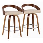 Grotto 26-Inch Mid-Century Modern Cream Swivel Counter Stools (Set of 2) 16 Grotto 26-Inch Mid-Century Modern Cream Swivel Counter Stools (Set of 2)