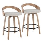 Grotto 26-Inch Oat Fabric Contemporary Swivel Counter Stools (Set of 2) 12 Grotto 26-Inch Oat Fabric Contemporary Swivel Counter Stools (Set of 2)