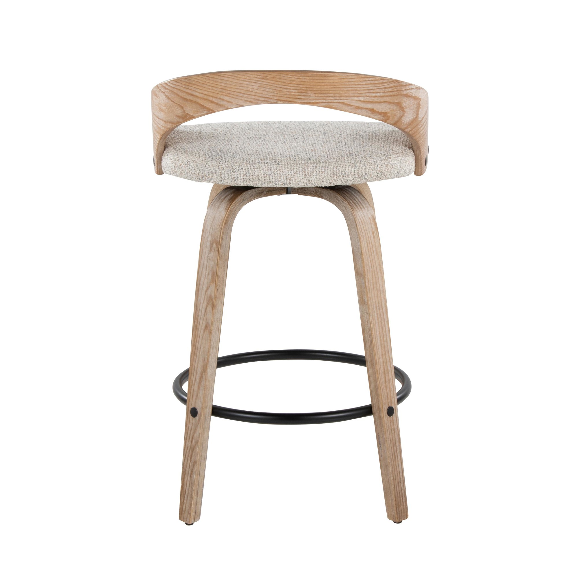 Grotto 26-Inch Oat Fabric Contemporary Swivel Counter Stools (Set of 2) 7 Grotto 26-Inch Oat Fabric Contemporary Swivel Counter Stools (Set of 2) - Image 7