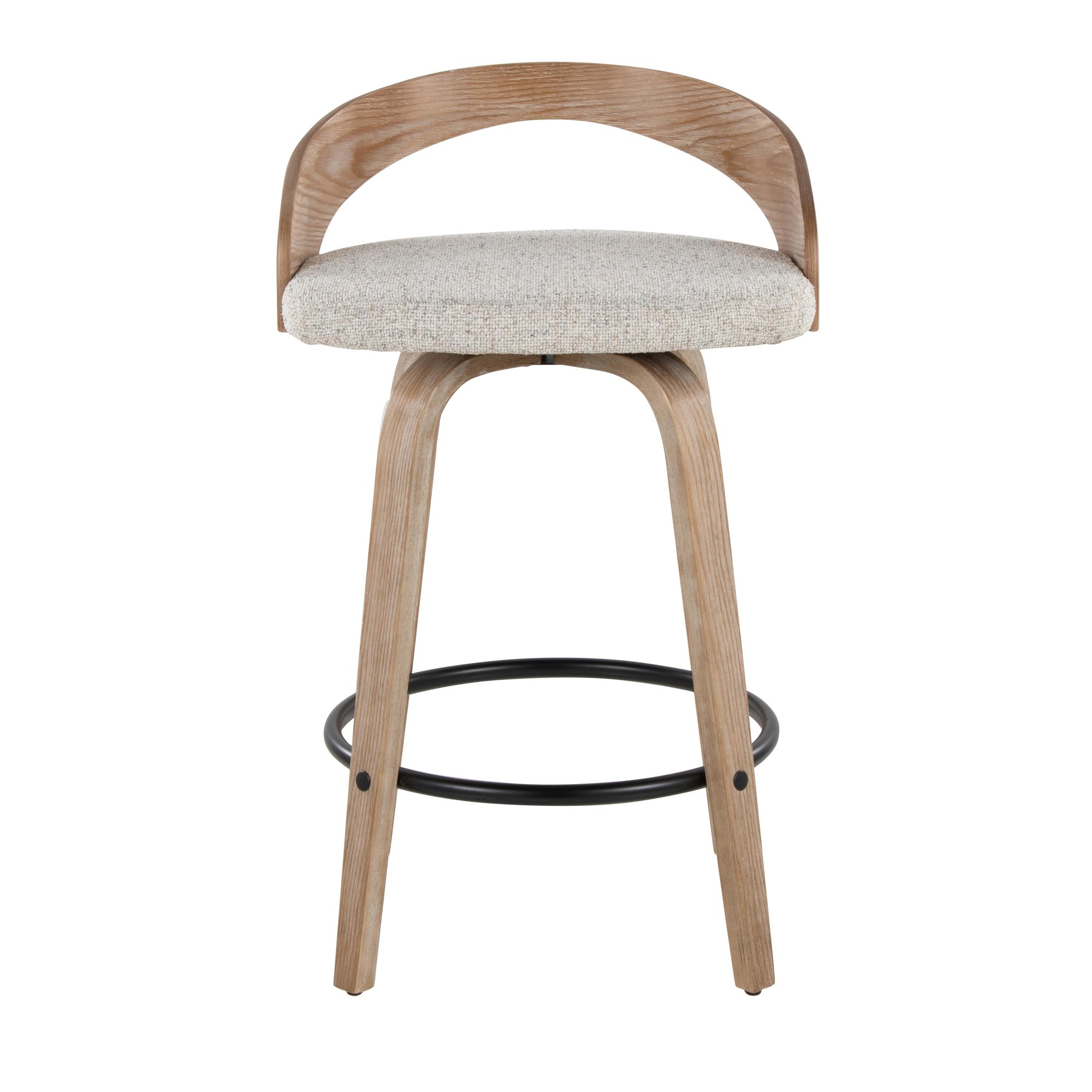 Grotto 26-Inch Oat Fabric Contemporary Swivel Counter Stools (Set of 2) 8 Grotto 26-Inch Oat Fabric Contemporary Swivel Counter Stools (Set of 2) - Image 8