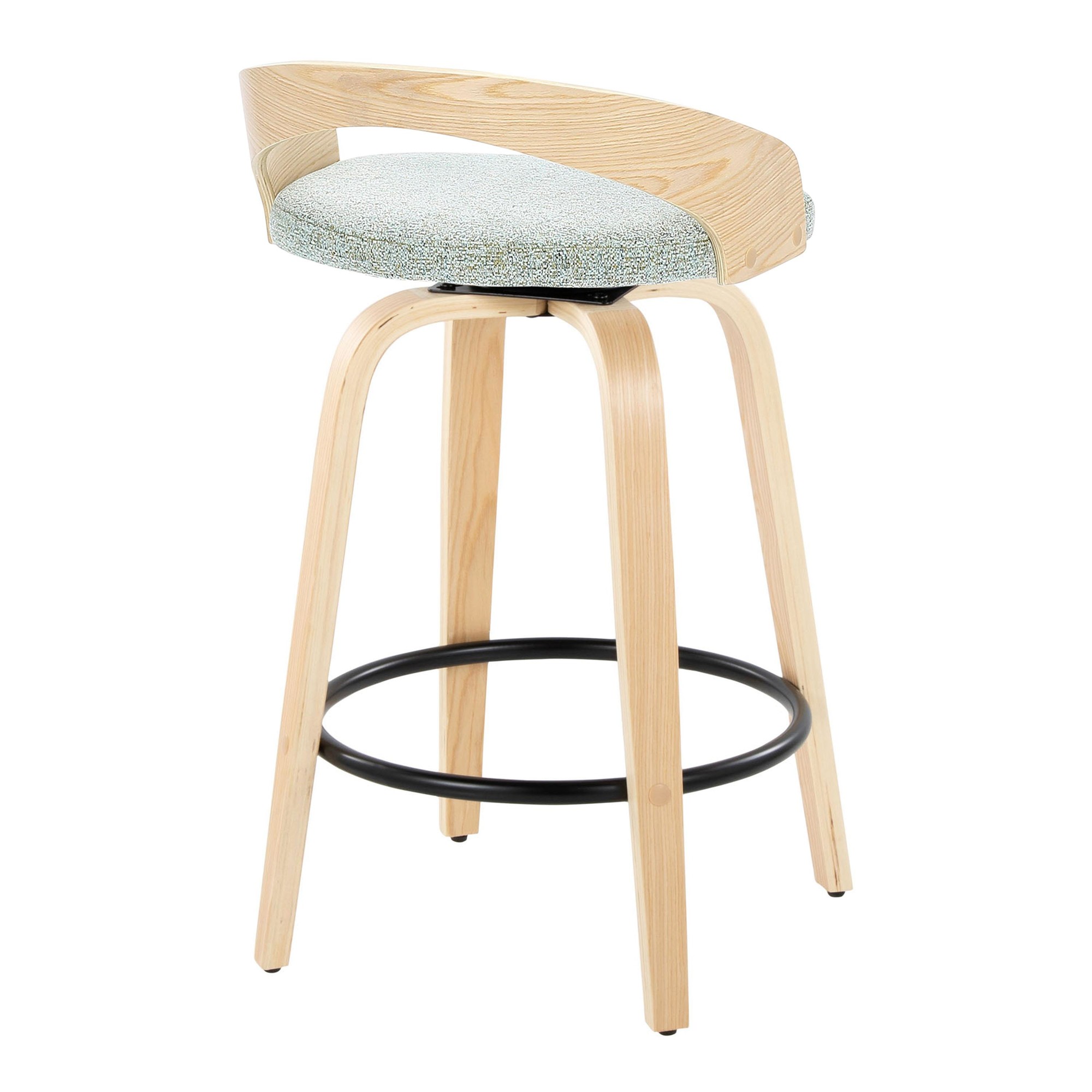 Grotto 26 Mid-Century Green Swivel Counter Stool (Set of 2) 6 Grotto 26 Mid-Century Green Swivel Counter Stool (Set of 2) - Image 6