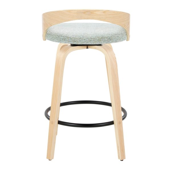 Grotto 26 Mid Century Green Swivel Counter Stool Set of 2 6