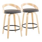 Grotto 26 Mid-Century Grey Swivel Counter Stools (Set of 2) 13 Grotto 26 Mid-Century Grey Swivel Counter Stools (Set of 2)