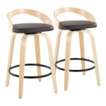 Grotto 26 Mid-Century Modern Counter Stool Brown (Set of 2) 13 Grotto 26 Mid-Century Modern Counter Stool Brown (Set of 2)